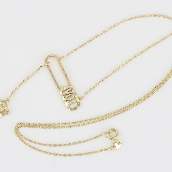 Stunning LOVE Flower Drop 14KGP Necklace - Picture 7 of 10